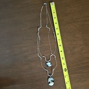 Elegant Silver and Blue Pendant Necklace